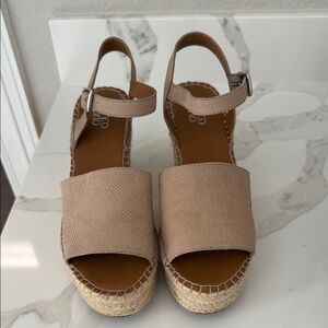 Tan Wedge Platform Sandals